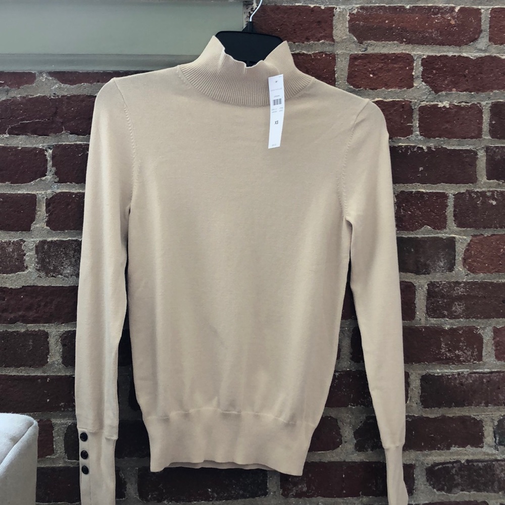 Beige Ann Taylor high neck sweater